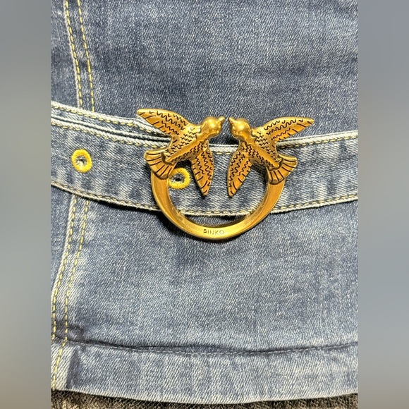 Pinko Denim Tulle Top & Skirt Set Blue/Black Size 6 - Picture 10 of 15